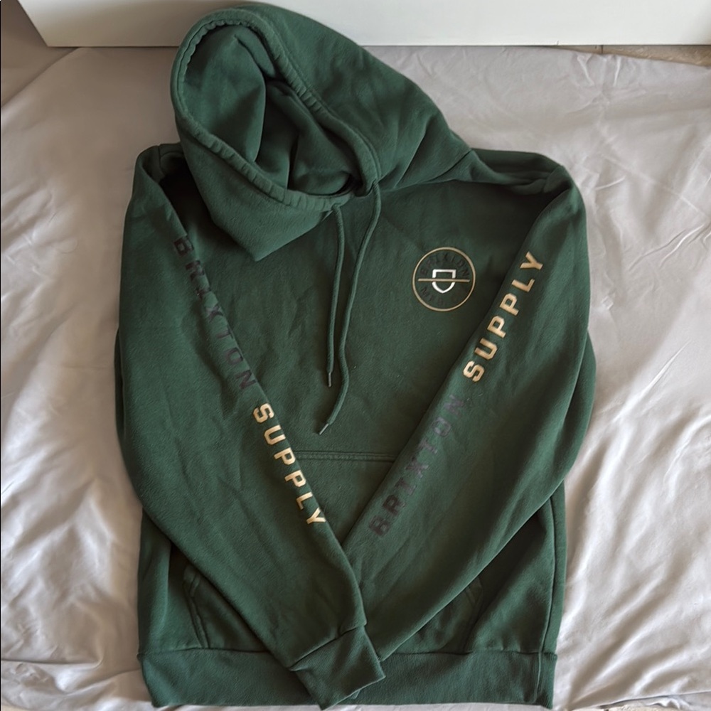 Brixton Green Hoodie with Gold Accents